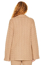 Helsa Nalini Cable Cardigan in Cinnamon, view 3, click to view large image.
