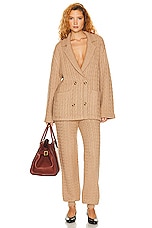 Helsa Nalini Cable Cardigan in Cinnamon, view 4, click to view large image.