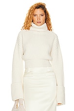 Helsa Esti Turtleneck Sweater in Ivory, view 1, click to view large image.