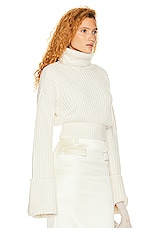 Helsa Esti Turtleneck Sweater in Ivory, view 2, click to view large image.