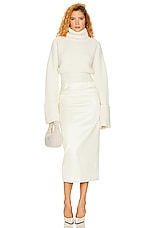 Helsa Esti Turtleneck Sweater in Ivory, view 4, click to view large image.