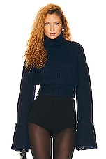 Helsa Esti Turtleneck Sweater in Navy, view 1, click to view large image.