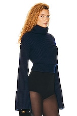 Helsa Esti Turtleneck Sweater in Navy, view 2, click to view large image.