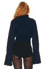 Helsa Esti Turtleneck Sweater in Navy, view 3, click to view large image.