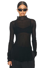 Helsa Justin Knit Top in Black, view 1, click to view large image.