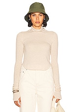 Helsa Alva Cashmere Turtleneck in Heather Oatmeal, view 1, click to view large image.