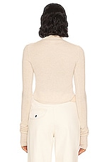 Helsa Alva Cashmere Turtleneck in Heather Oatmeal, view 3, click to view large image.