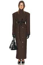Helsa Italian Wool Blend Extra Long Coat in Chocolate | FWRD