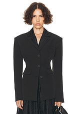 Helsa Recycled Twill S Curve Jacket in Black, view 1, click to view large image.