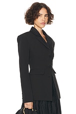Helsa Recycled Twill S Curve Jacket in Black, view 2, click to view large image.
