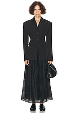 Helsa Recycled Twill S Curve Jacket in Black, view 4, click to view large image.