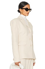 Helsa Recycled Twill S Curve Jacket in Light Khaki, view 3, click to view large image.