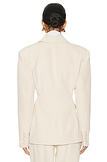 Helsa Recycled Twill S Curve Jacket in Light Khaki, view 4, click to view large image.