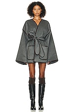 Helsa Wool Blend Blanket Coat in Grey, view 1, click to view large image.