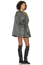 Helsa Wool Blend Blanket Coat in Grey, view 2, click to view large image.