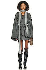 Helsa Wool Blend Blanket Coat in Grey, view 4, click to view large image.