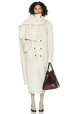 Helsa Oversized Coat With Detachable Scarf in Ivory, view 1, click to view large image.