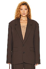 Helsa Oversized Suit Blazer in Java, view 1, click to view large image.
