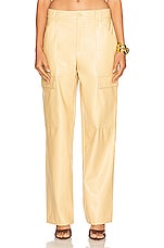 Helsa Waterbased Faux Leather Cargo Pant in Tan, view 1, click to view large image.