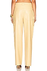 Helsa Waterbased Faux Leather Cargo Pant in Tan, view 3, click to view large image.