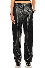 Helsa Waterbased Faux Leather Cargo Pant in Black, view 1, click to view large image.