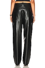 Helsa Waterbased Faux Leather Cargo Pant in Black, view 3, click to view large image.