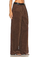 Helsa Corduroy Pleated Pant in Brown, view 2, click to view large image.