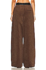 Helsa Corduroy Pleated Pant in Brown, view 3, click to view large image.
