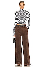 Helsa Corduroy Pleated Pant in Brown, view 4, click to view large image.