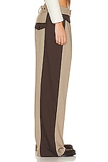 Helsa Colorblock Plaid Suit Trouser in Cafe Plaid & Java, view 2, click to view large image.