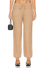 Helsa Taiki Cable Pants in Cinnamon, view 1, click to view large image.