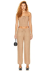 Helsa Taiki Cable Pants in Cinnamon, view 4, click to view large image.