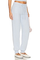 Helsa Taiki Cable Pants in Pale Blue, view 2, click to view large image.