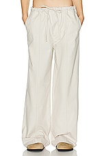 Helsa Workwear Drawcord Pants in Ecru, view 1, click to view large image.
