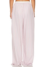 Helsa Wide Stripe Poplin House Pants in Mauve Stripe, view 4, click to view large image.