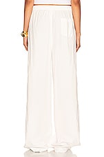 Helsa Cotton Poplin Pajama Pant in White, view 3, click to view large image.