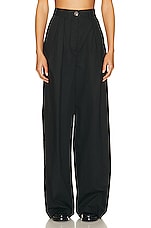 Helsa Cotton Poplin Trouser in Black, view 1, click to view large image.