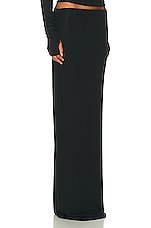 Helsa Matte Jersey Slim Skirt in Black, view 2, click to view large image.