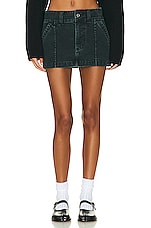 Helsa Workwear Mini Skirt in Black, view 1, click to view large image.