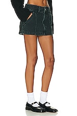 Helsa Workwear Mini Skirt in Black, view 2, click to view large image.
