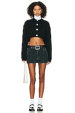 Helsa Workwear Mini Skirt in Black, view 4, click to view large image.