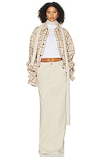 Helsa Workwear Long Skirt in Taupe, view 4, click to view large image.