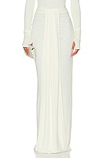 Helsa Matte Jersey Long Wrap Skirt in Ivory, view 1, click to view large image.