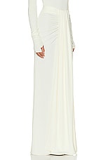 Helsa Matte Jersey Long Wrap Skirt in Ivory, view 2, click to view large image.
