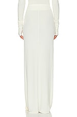 Helsa Matte Jersey Long Wrap Skirt in Ivory, view 3, click to view large image.