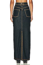 Helsa Denim Long Skirt in Indigo Blue, view 3, click to view large image.