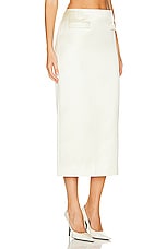 Helsa Heavy Satin Column Skirt in Bone, view 2, click to view large image.
