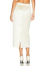 Helsa Heavy Satin Column Skirt in Bone, view 3, click to view large image.