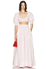 Helsa Poplin Maxi Skirt in Pale Pink, view 4, click to view large image.