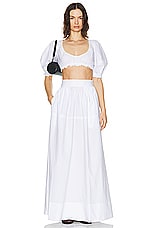 Helsa Poplin Maxi Skirt in White, view 4, click to view large image.